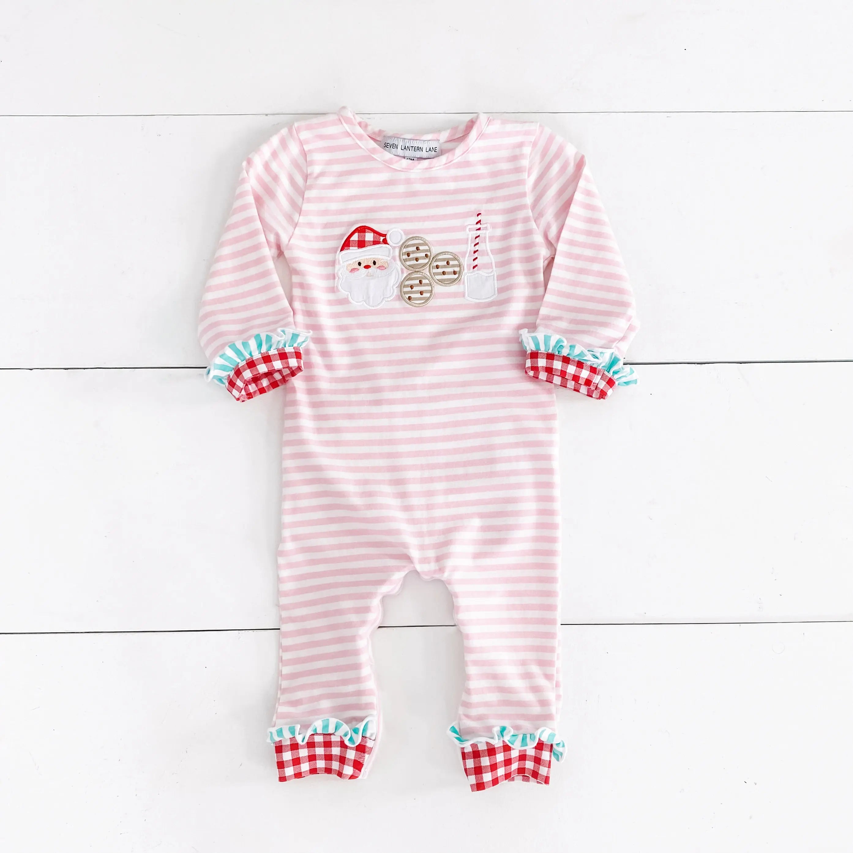 Pink Cookies For Santa Romper by Seven Lantern Lane, Southern lifestyle apparel detail photo 2
