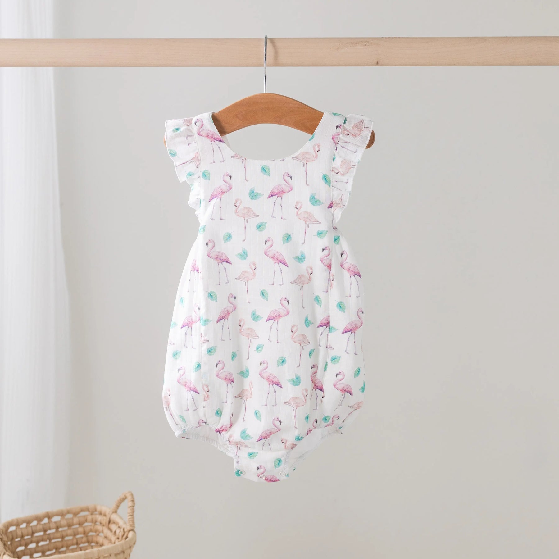 Pink Paradise Organic Muslin Bubble Romper by Nola Tawk, Southern lifestyle apparel main product photo