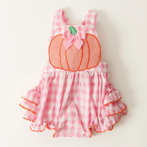 Pink Pumpkin Bubble by Seven Lantern Lane, children's boutique clothing detail photo 8