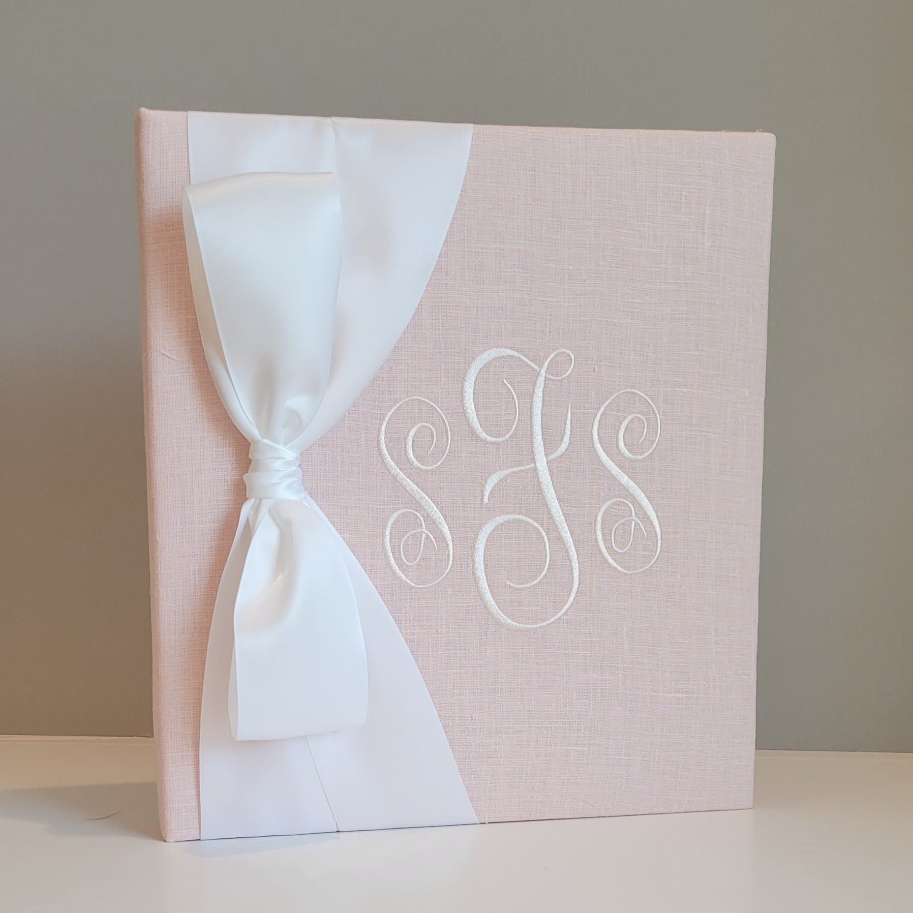 Baby Memory Book - Pink Linen (w/ SATIN Bow) by AP Creations in Tuscaloosa, paper gift detail photo 4