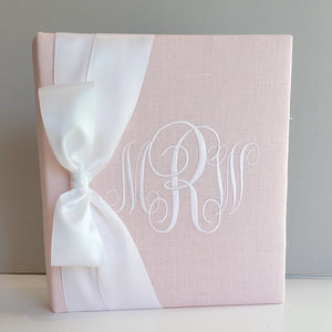 Baby Memory Book - Pink Linen (w/ SATIN Bow) by AP Creations in Tuscaloosa, paper gift detail photo 2
