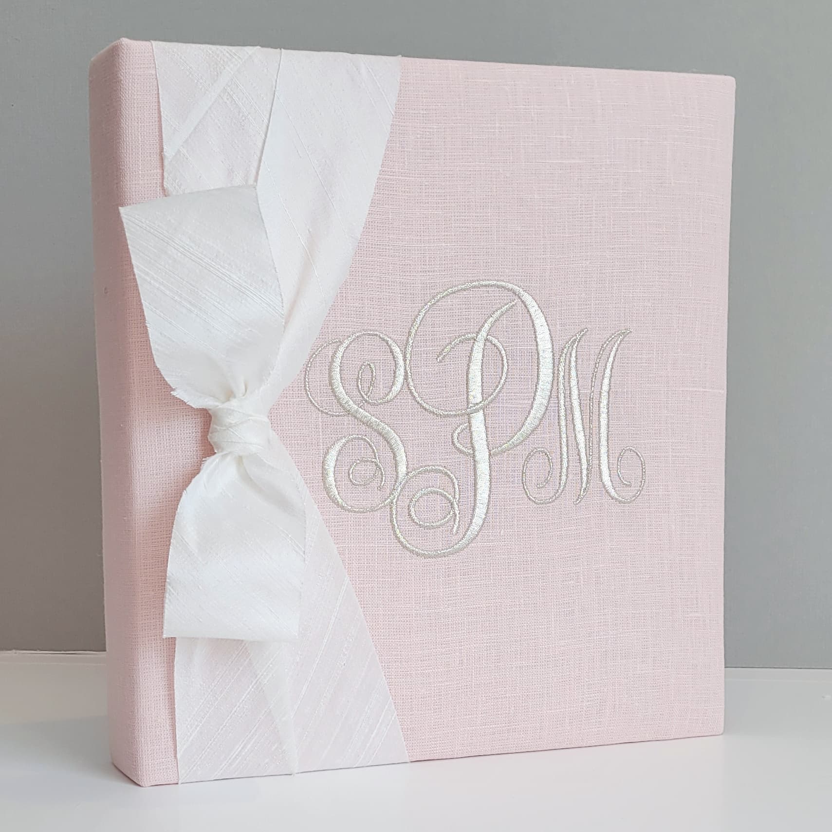Baby Memory Book - Pink Silk (w/ SILK Bow) by AP Creations in Tuscaloosa, paper gift detail photo 4