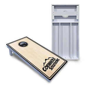 Pinstripe CS Logo Cornhole Boards - All Weather Series by Cornhole Solutions, custom cornhole board main product photo