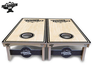 Pinstripe CS Logo Cornhole Boards - Pro Solution Elite Series by Cornhole Solutions, custom cornhole board detail photo 4