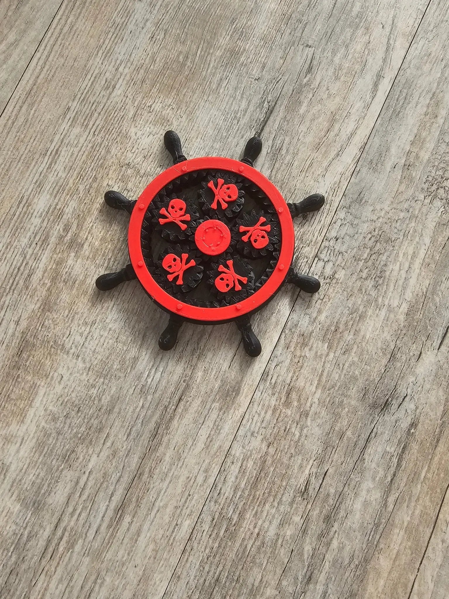 Pirate Ship Wheel Fidget Spinner – Nautical Sensory Toy | ADHD Focus Spinner for Kids by The Tween Space, 3D printed gift main product photo