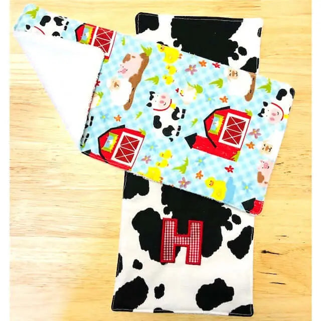 Plain Patterned Burp Cloth by East Mississippi Creations, children's boutique clothing detail photo 4