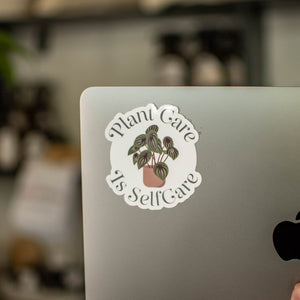 Plant Care is Selfcare - Sticker by Still Magnolia, vinyl decal detail photo 2