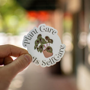 Plant Care is Selfcare - Sticker by Still Magnolia, vinyl decal detail photo 3