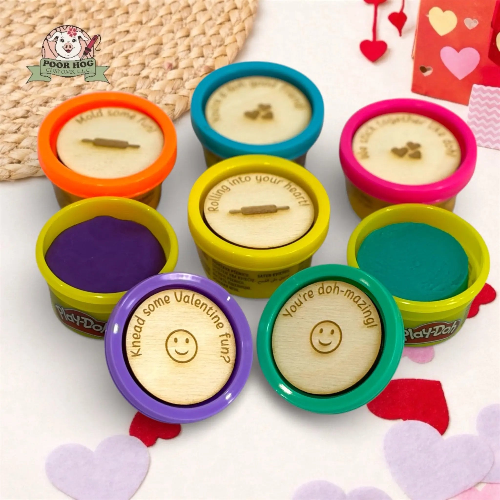 Play Doh Valentine Gift Tags by Poor Hog Customs, play dough & putty main product photo
