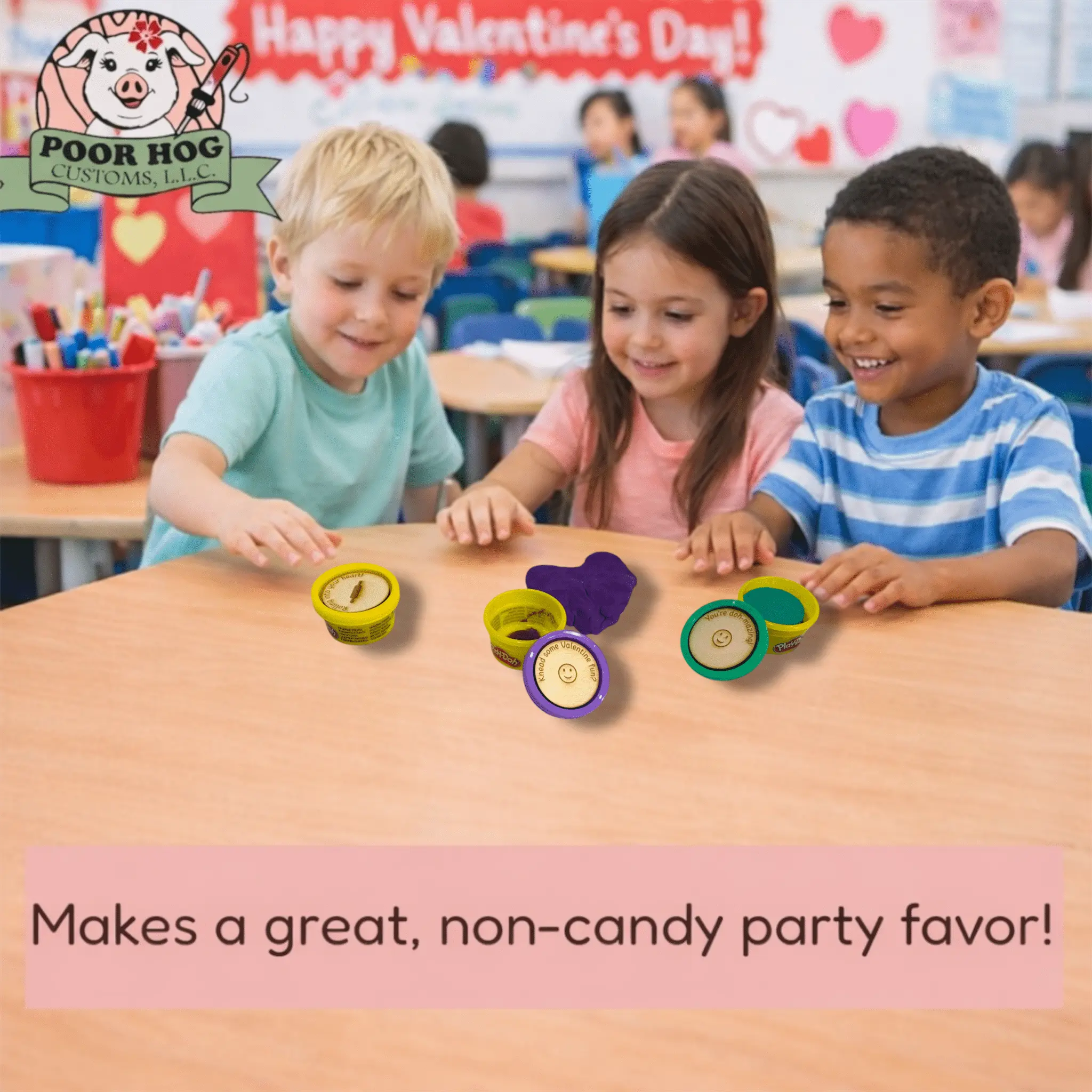 Play Doh Valentine Gift Tags by Poor Hog Customs, play dough & putty detail photo 2