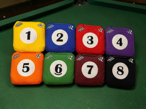 Pool Balls - Pro Style REC Cornhole Bags – Regulation 6"x6" – Full Set of 8 by Cornhole Solutions, custom cornhole board detail photo 3