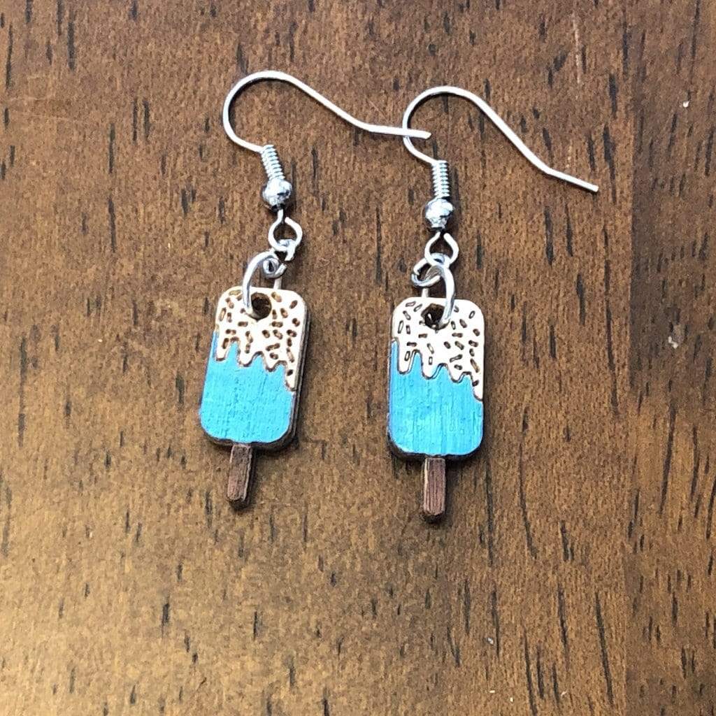 Popsicle Wooden Dangle Earrings | Summer Food Jewelry by Cate's Concepts, LLC, handmade jewelry detail photo 3