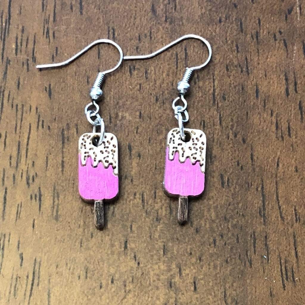 Popsicle Wooden Dangle Earrings | Summer Food Jewelry by Cate's Concepts, LLC, handmade jewelry detail photo 4