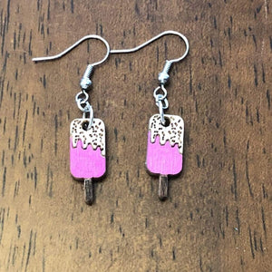 Popsicle Wooden Dangle Earrings | Summer Food Jewelry by Cate's Concepts, LLC, handmade jewelry detail photo 4