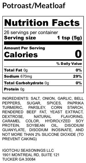 Igotchu Meatloaf seasoning detail view by Igotchu Seasonings