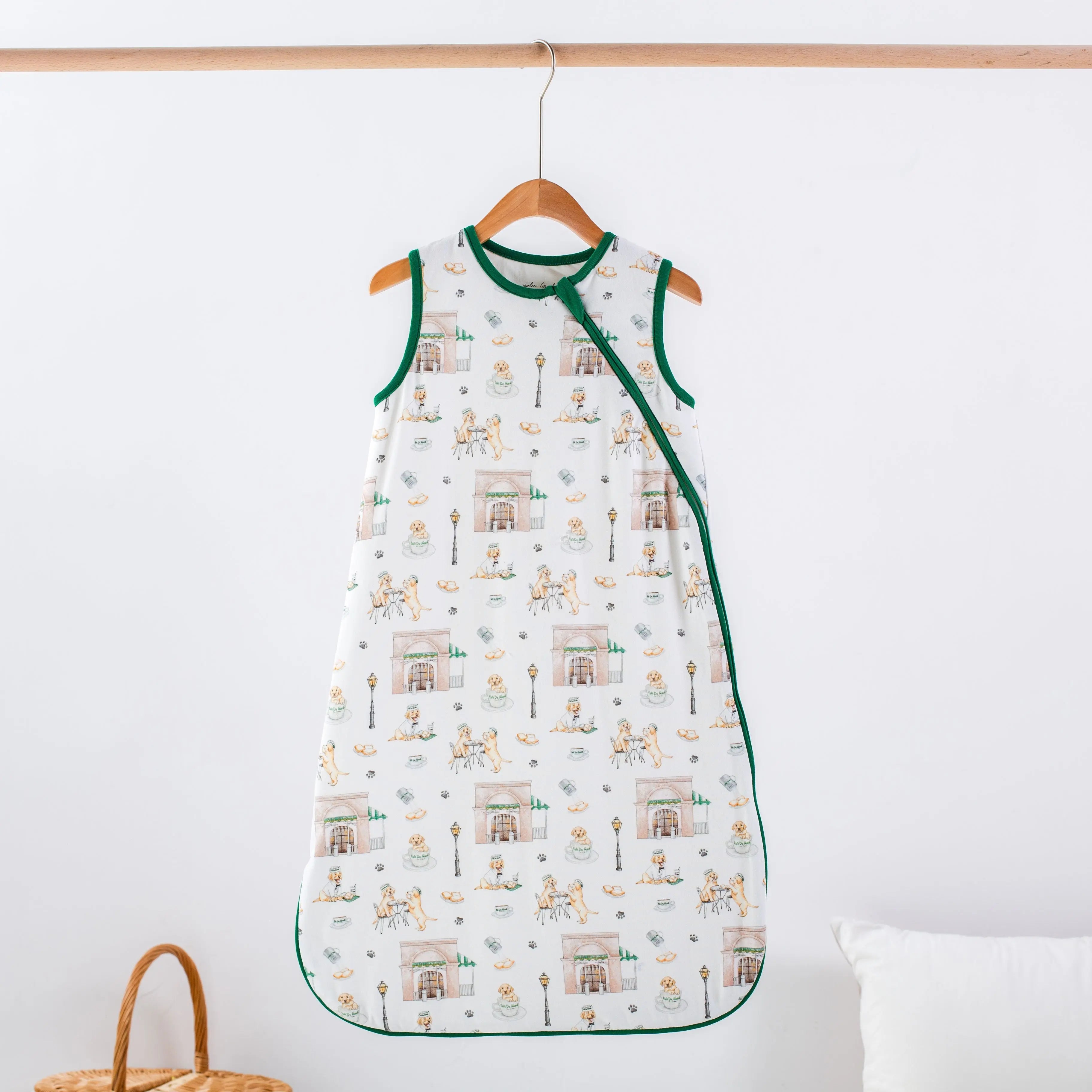 Powdered Sugar & Puppies Sleep Sack by Nola Tawk, children's boutique clothing main product photo