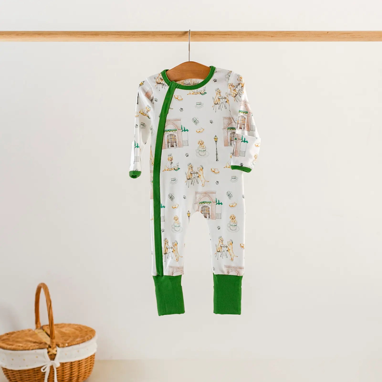 Powdered Sugar and Puppies Organic Cotton Kids Pajamas by Nola Tawk, Southern food gift detail photo 2