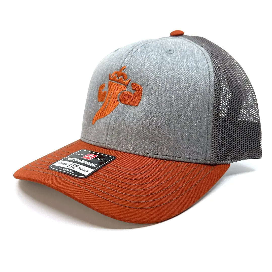 Powerful Pepper Hat: Grey & Bronze by Powerful Pepper Company, Southern food gift main product photo