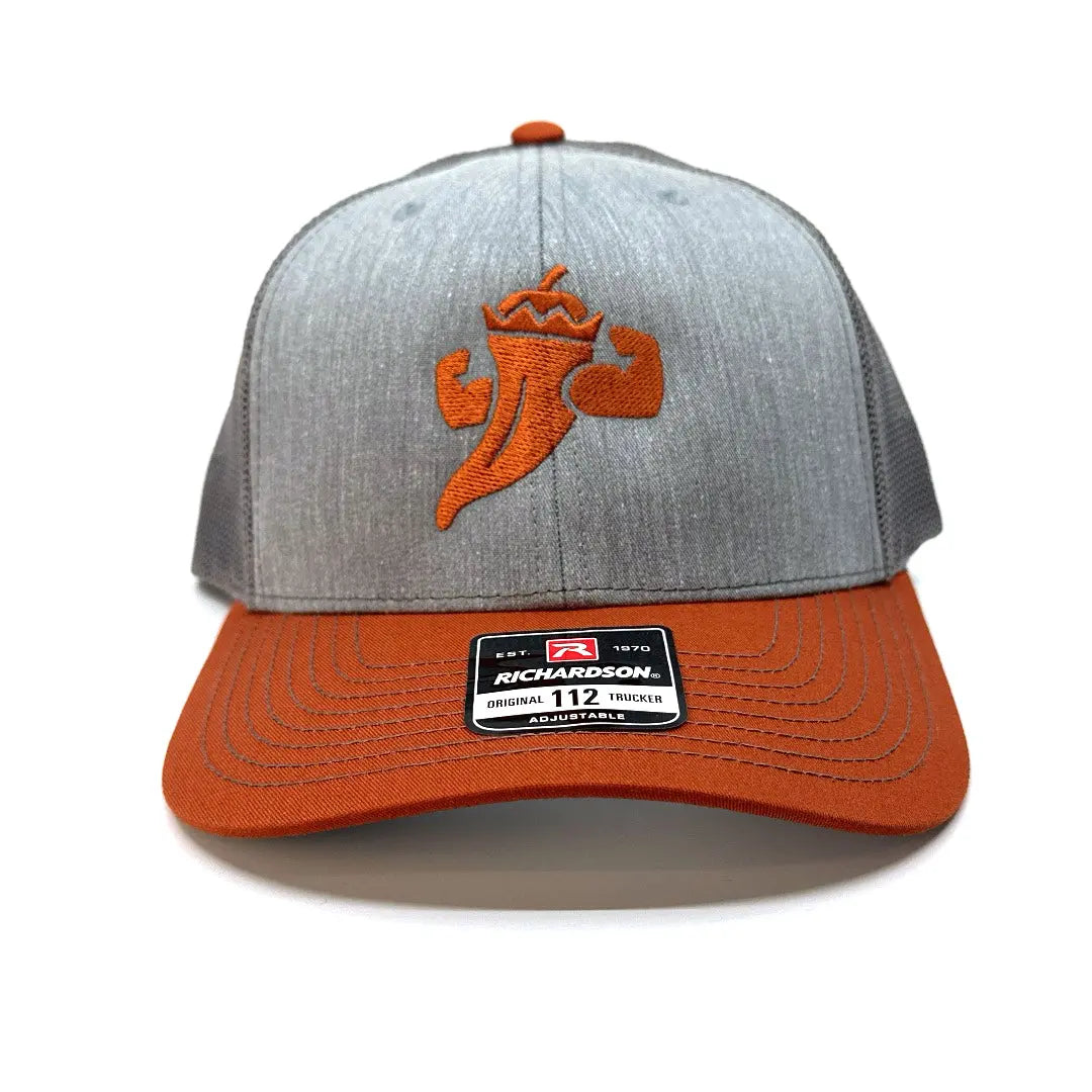 Powerful Pepper Hat: Grey & Bronze by Powerful Pepper Company, Southern food gift detail photo 2