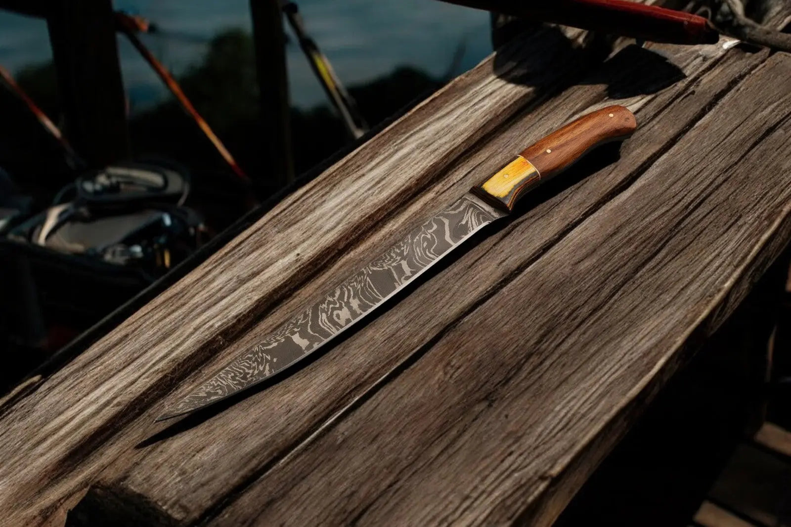 Premium Damascus Fillet Knife – 12.5" Handmade Precision by Damascus Knife Store, Damascus knife detail photo 4