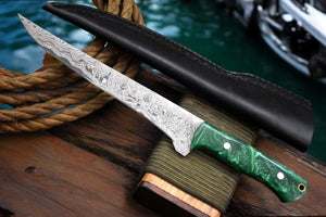 Premium Damascus Fillet Knife – 12.8" Handmade Precision by Damascus Knife Store, Damascus knife detail photo 3