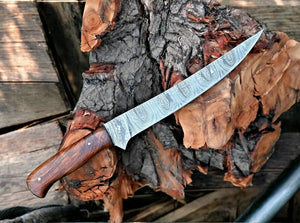Premium Damascus Fillet Knife – 7.6" Blade, Rosewood Handle by Damascus Knife Store, Damascus knife detail photo 5