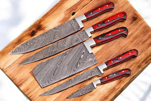 Premium Damascus Kitchen Knives Set – Handmade & Durable by Damascus Knife Store, Southern handmade gift main product photo