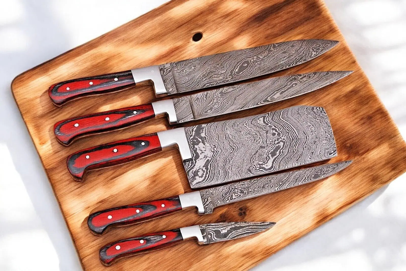 Premium Damascus Kitchen Knives Set – Handmade & Durable by Damascus Knife Store, Southern handmade gift detail photo 2