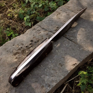 Premium Handmade Hunting Knife with Sheep Horn Handle by Damascus Knife Store, Damascus knife detail photo 3