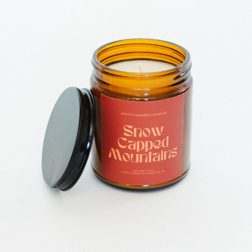 Snow Capped Mountains Mint Soy Candle by Pretty Honest Candles