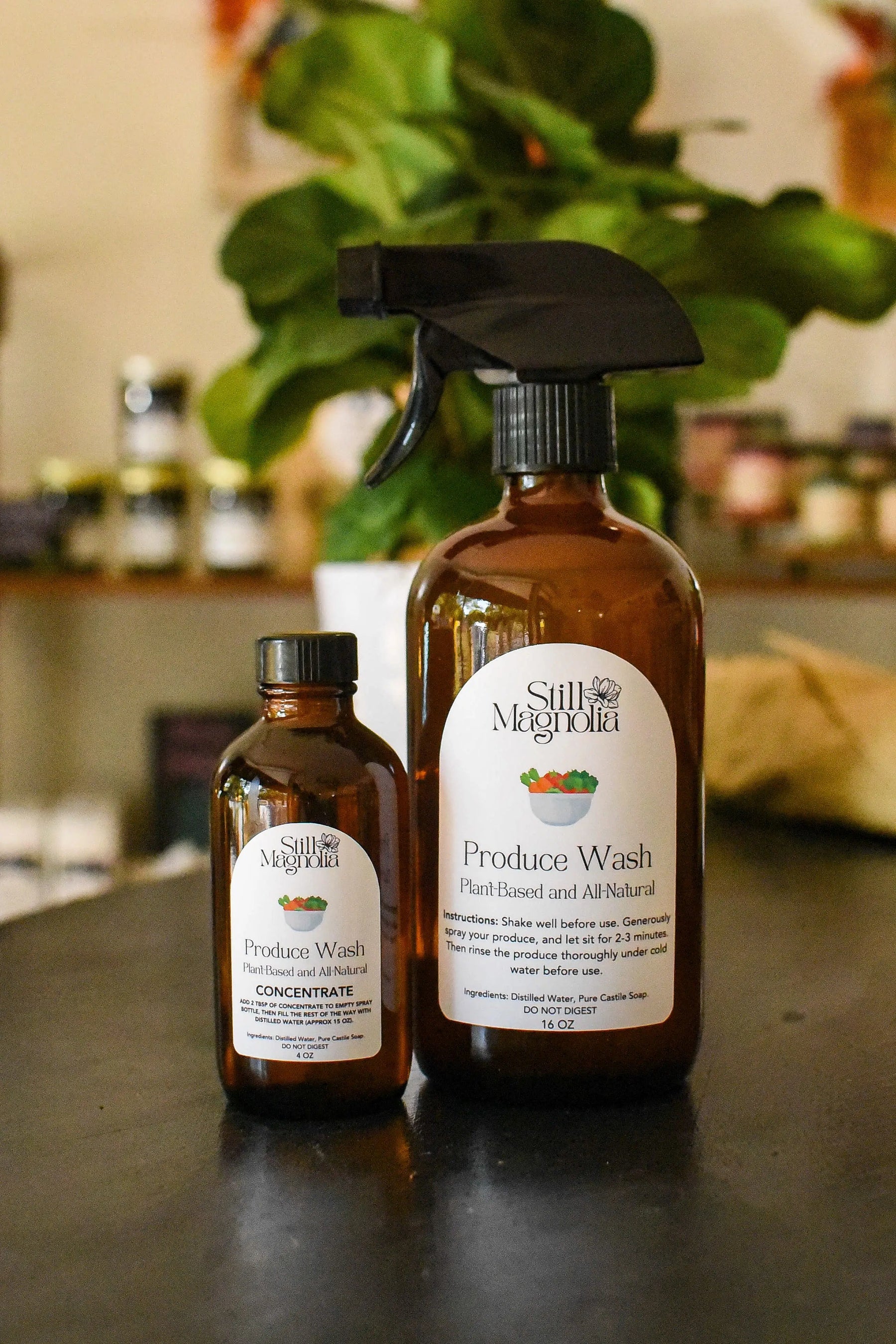 Produce Wash - 4 oz Concentrate Bottle by Still Magnolia, household cleaning products detail photo 2