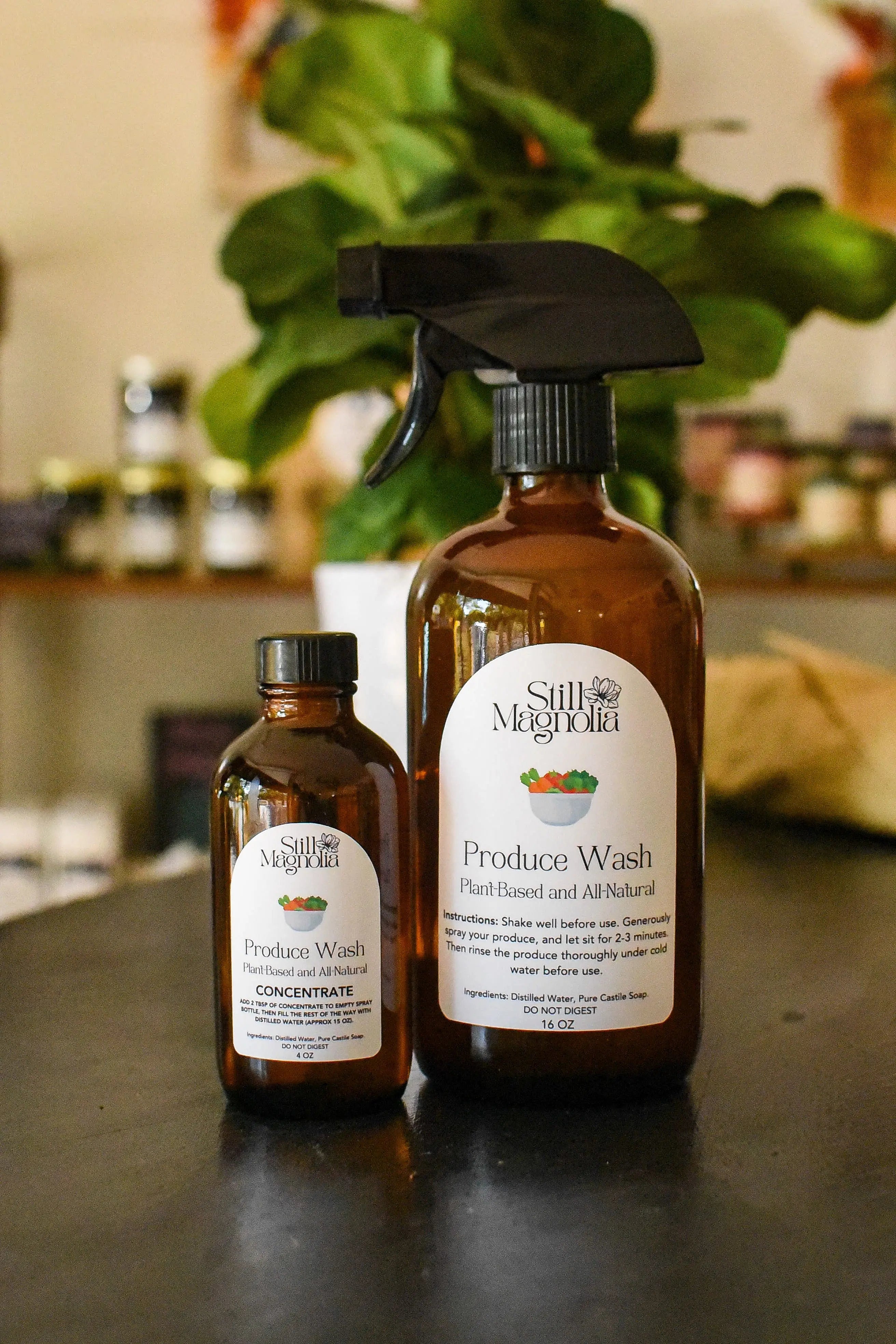 Produce Wash - 4 oz Concentrate Bottle by Still Magnolia, household cleaning products detail photo 2