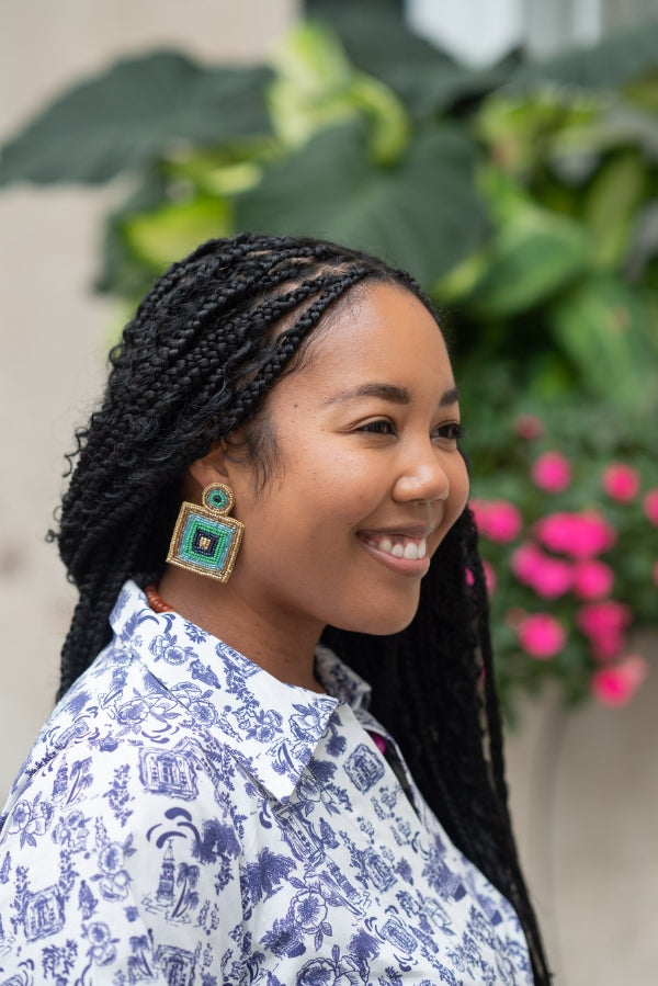 The Noisette Earring in Blues by TheTinyTassel, handmade jewelry detail photo 2