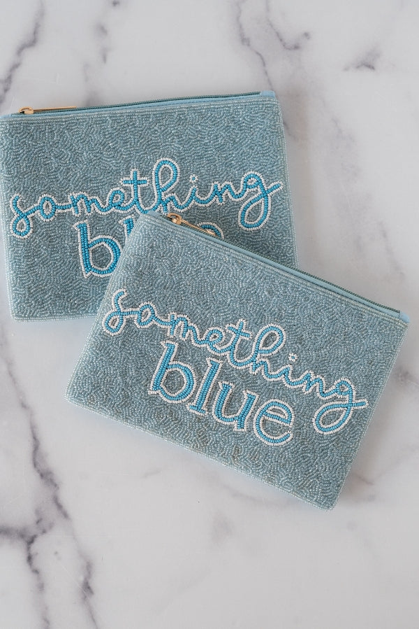 The Something Blue Mini Pouch by TheTinyTassel, handmade leather goods main product photo