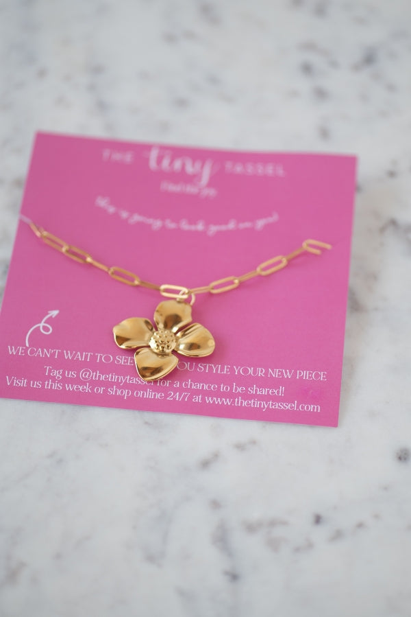 The Poinsettia Necklace by The Tiny Tassel