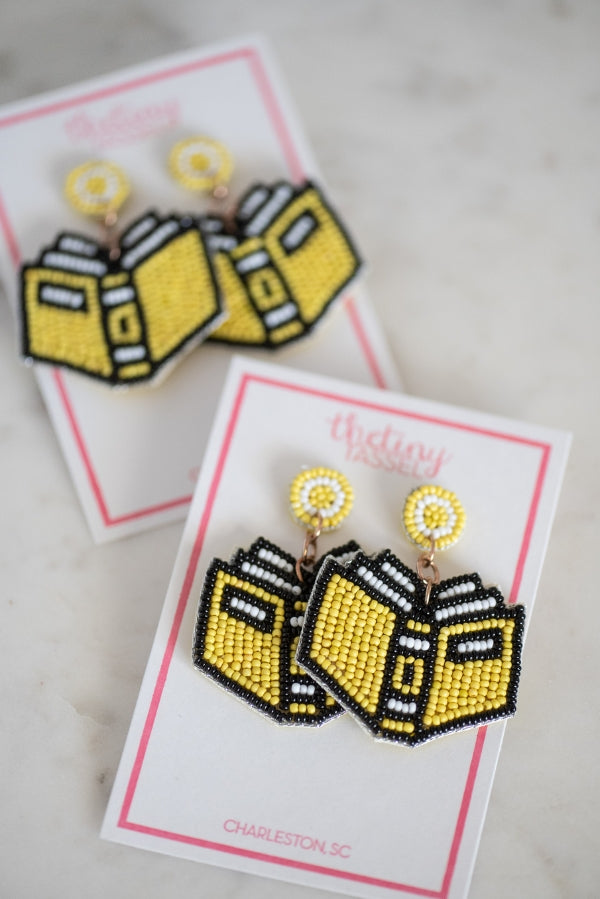The Gibson Earring in Yellow by TheTinyTassel, handmade jewelry main product photo