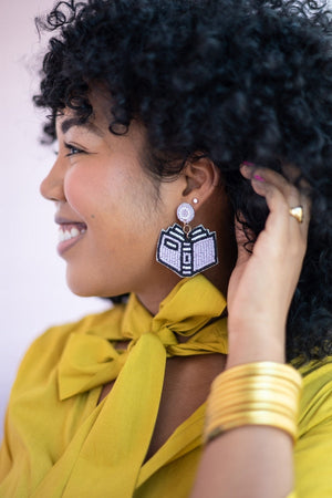 The Gibson Earring in Purple by TheTinyTassel, handmade jewelry detail photo 2