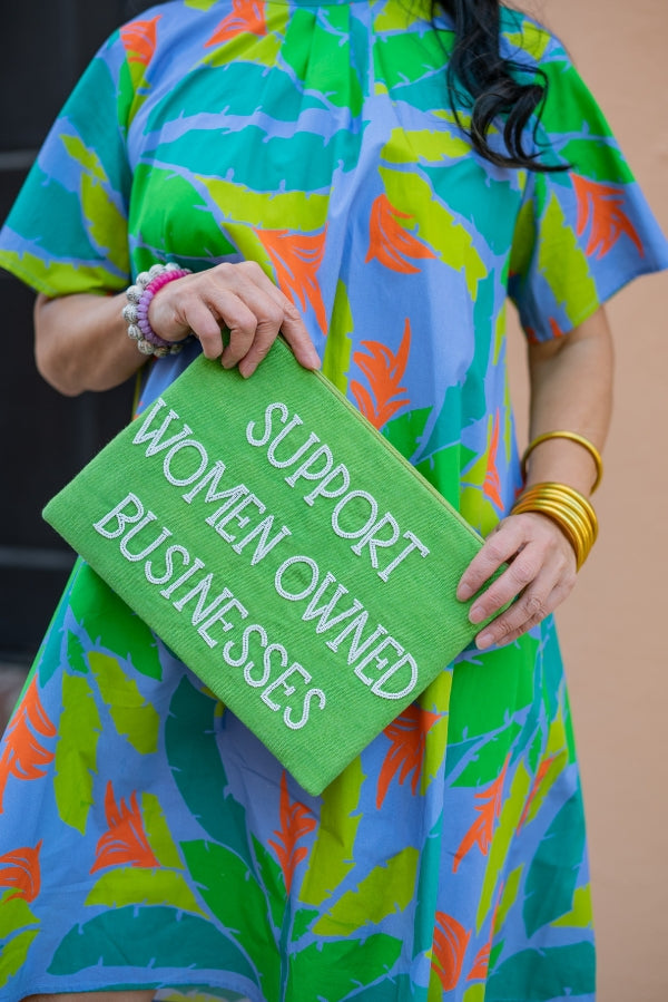 The Support Women Owned Businesses Clutch by TheTinyTassel, handmade leather goods detail photo 3