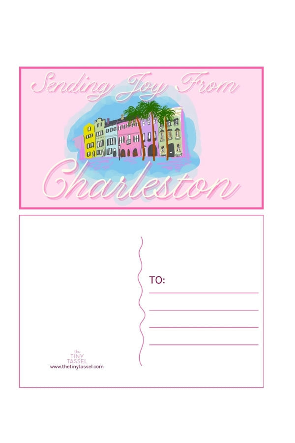 The Rainbow Row Postcard by The Tiny Tassel