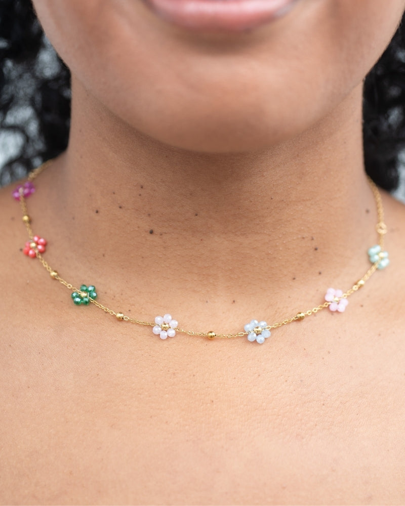 The Daisy Chain Necklace detail view by The Tiny Tassel
