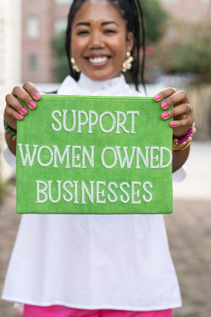 The Support Women Owned Businesses Clutch by TheTinyTassel, handmade leather goods detail photo 2