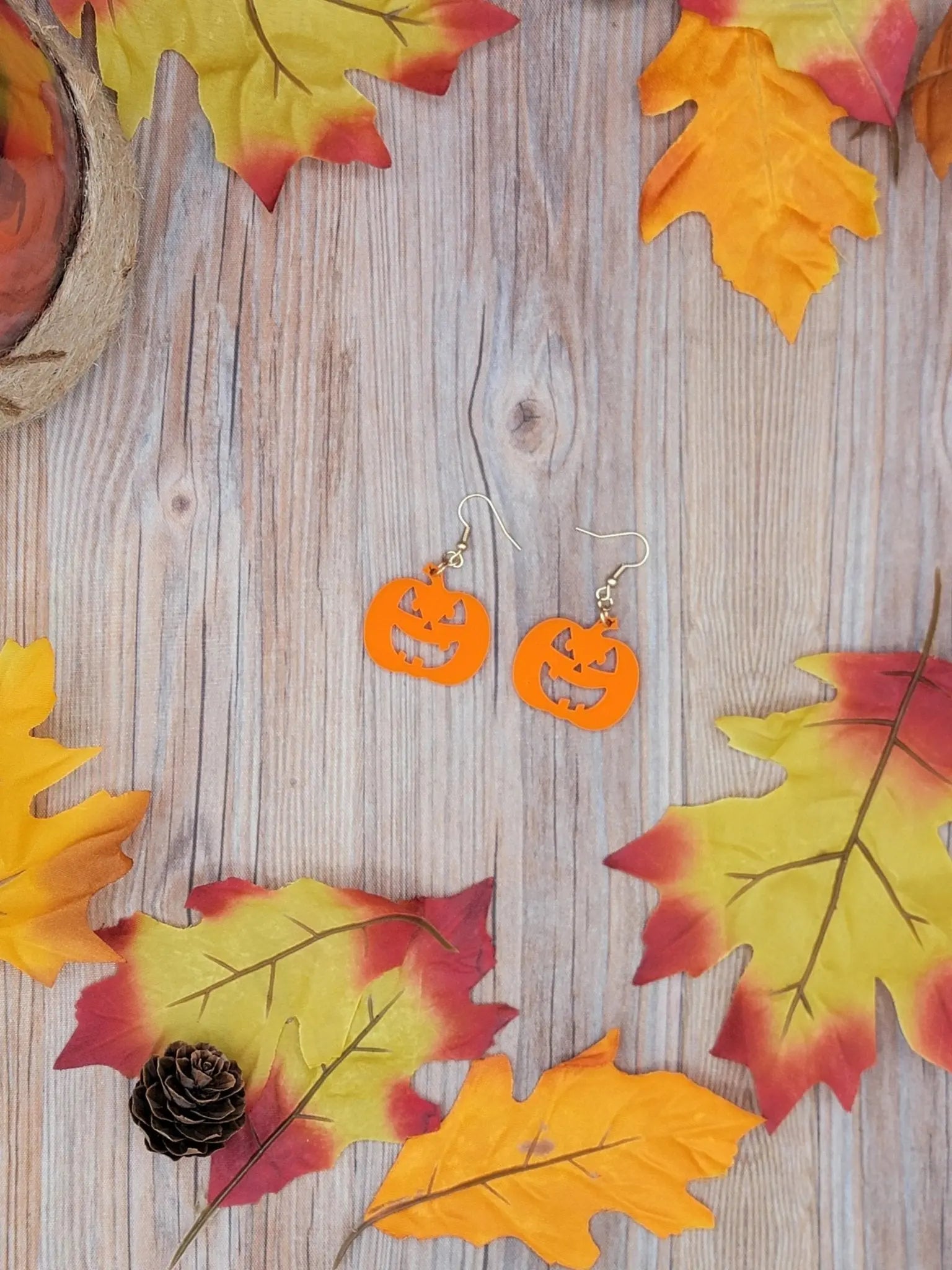 Pumpkin Earrings by EverLee Creations, handmade jewelry main product photo