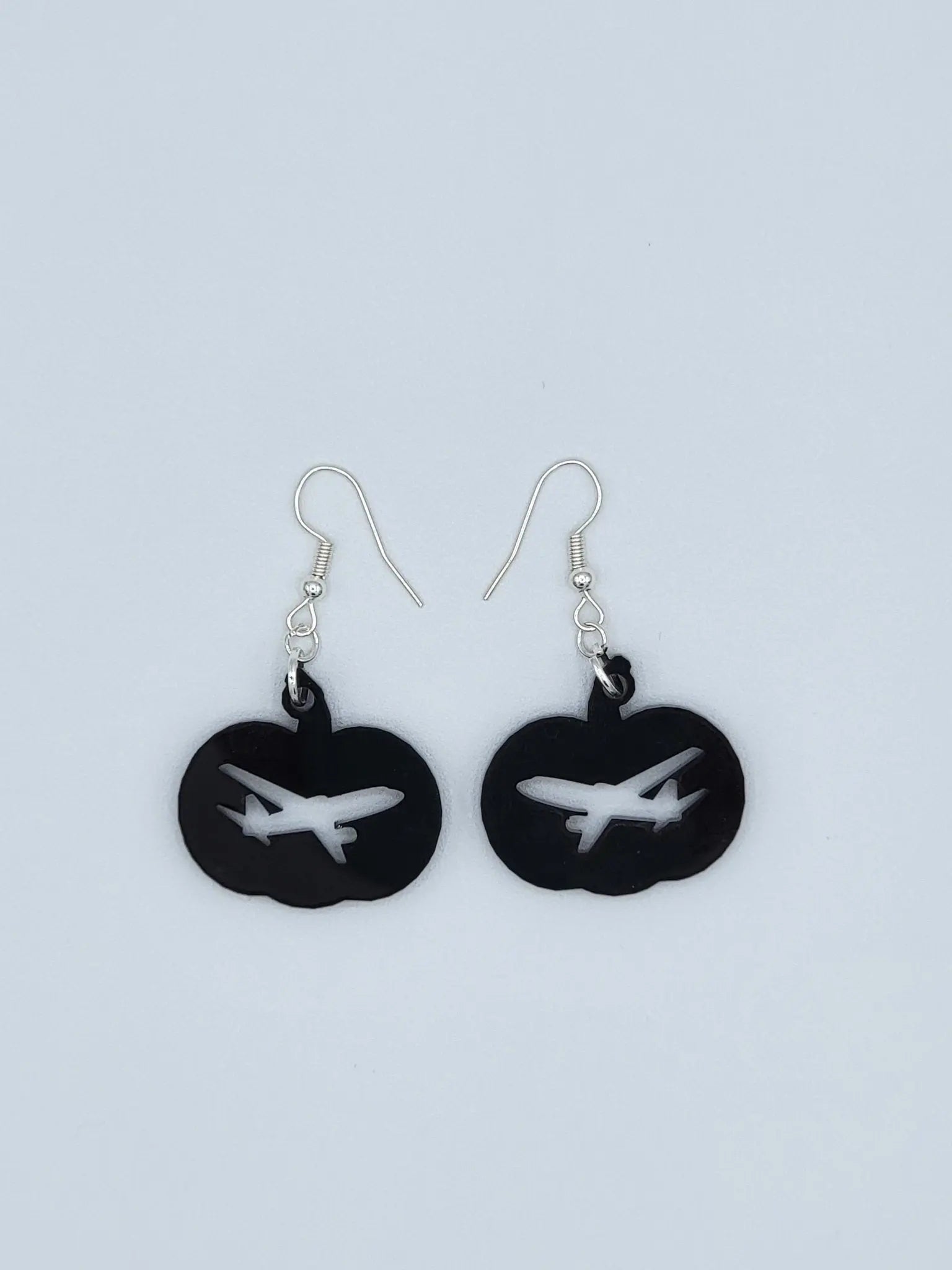 Pumpkin Plane Earrings by EverLee Creations, handmade jewelry detail photo 4