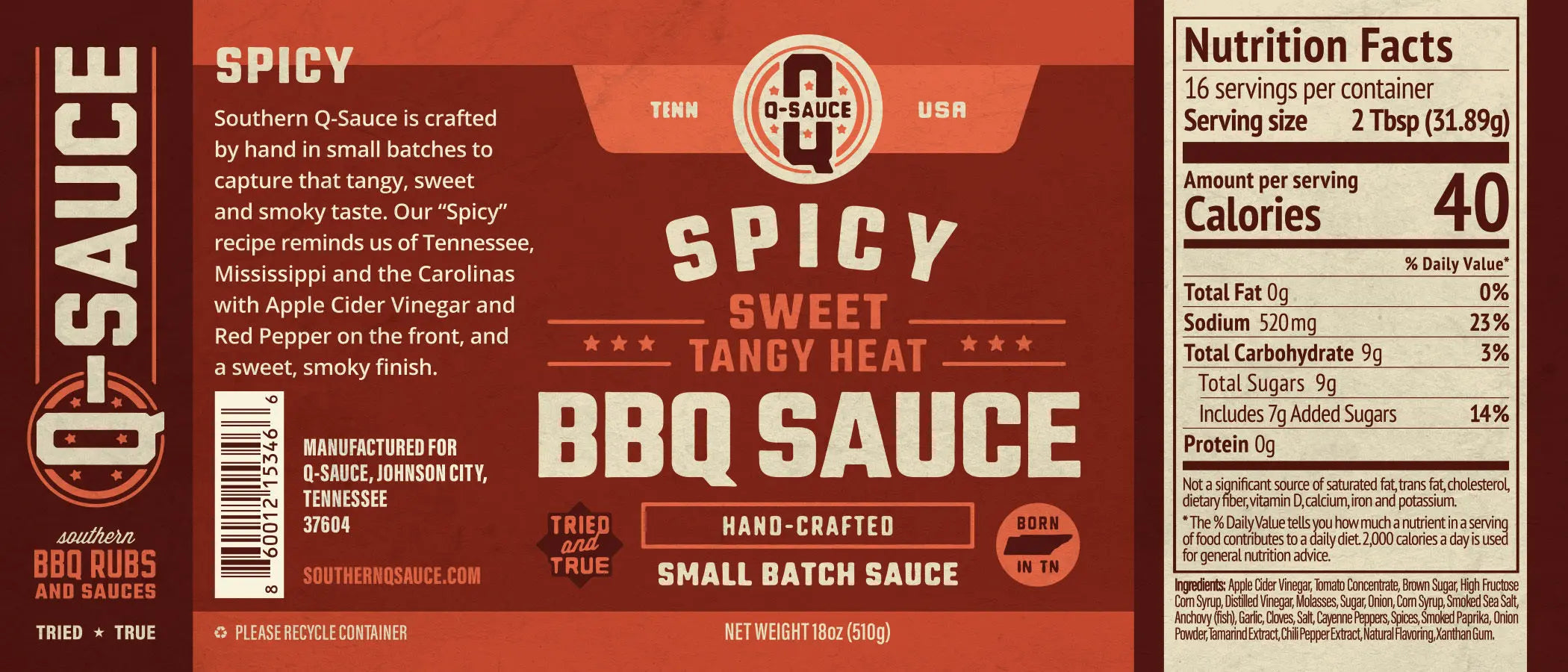 Q Sauce - Spicy by Q Sauce, Southern food gift detail photo 2