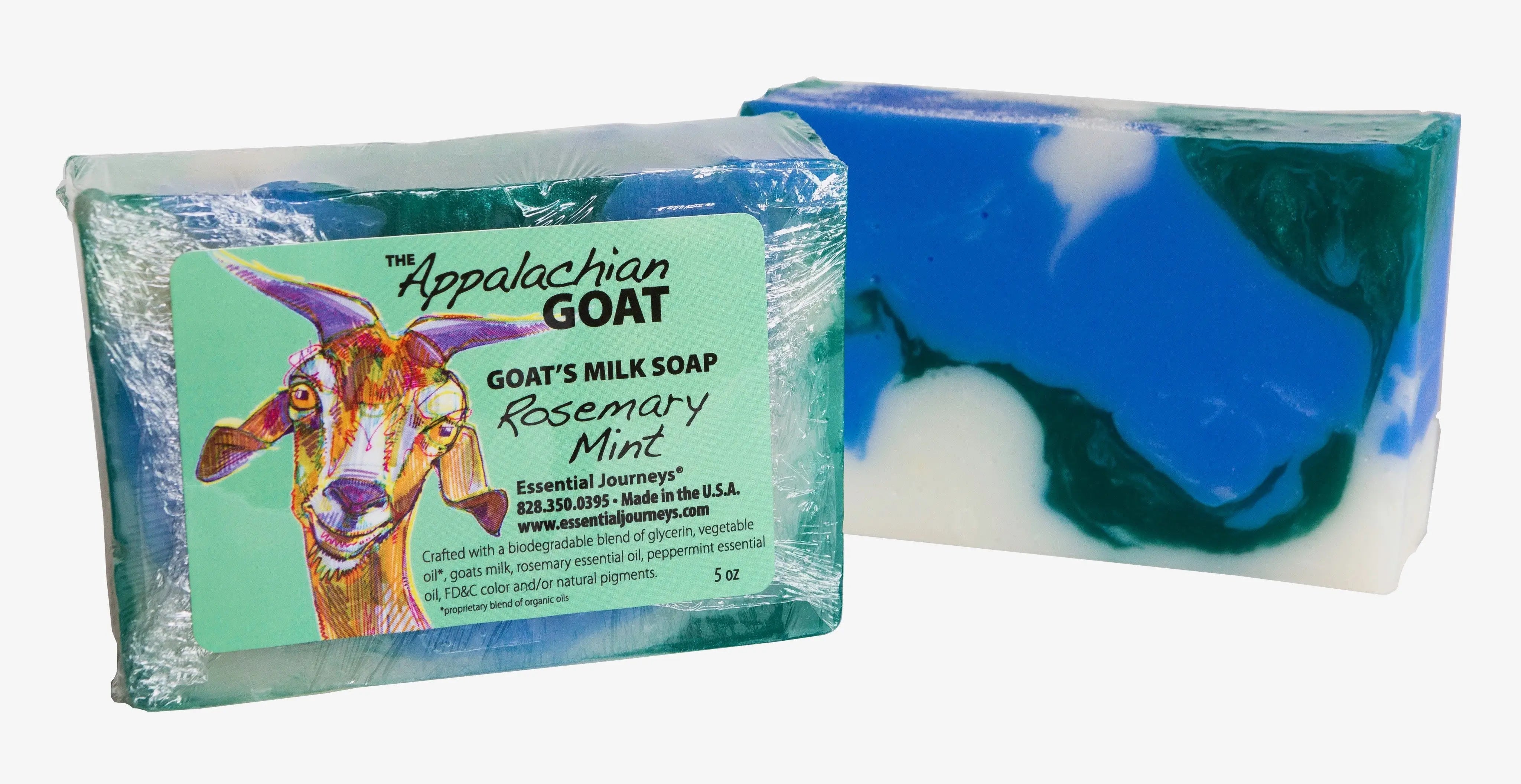 Rosemary Mint Goat'S Milk Soap Slice 5 Oz. by Essential Journeys, natural skincare main product photo
