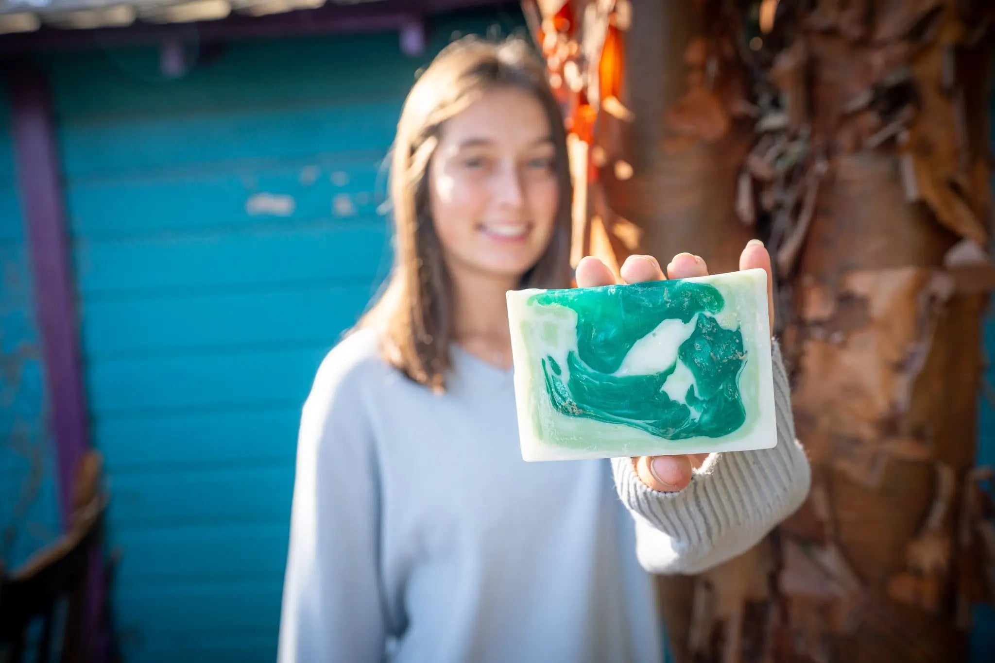 Rosemary Mint Goat'S Milk Soap Slice 5 Oz. by Essential Journeys, natural skincare detail photo 2
