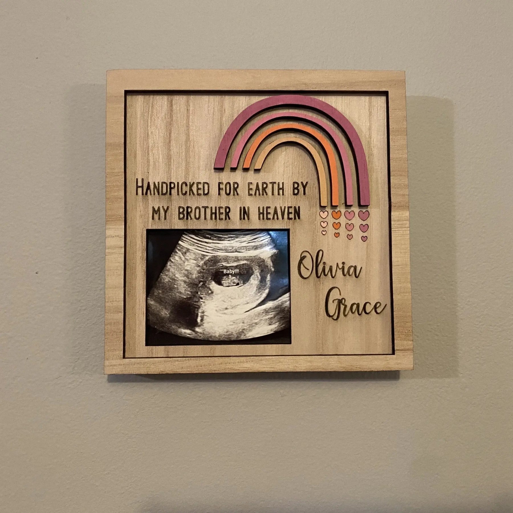 Rainbow Baby Ultrasound Frame by Poor Hog Customs, children's boutique clothing detail photo 7
