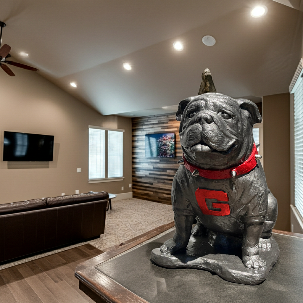 Georgia Bulldogs Pewter Finish UGA Mascot Statue alternate view 2