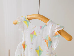 Reach for the Sky Organic Muslin Bubble Romper by Nola Tawk, Southern lifestyle apparel detail photo 3
