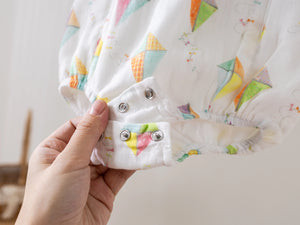 Reach for the Sky Organic Muslin Bubble Romper by Nola Tawk, Southern lifestyle apparel detail photo 4